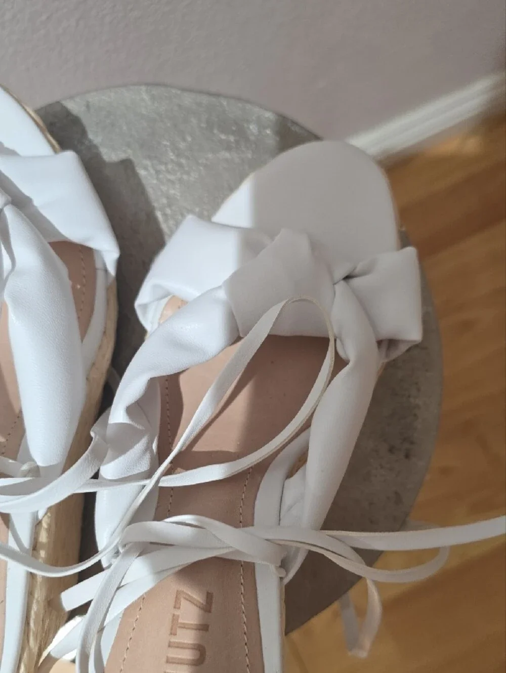 SCHUTZ White Braided Espadrille Wedge Sandals